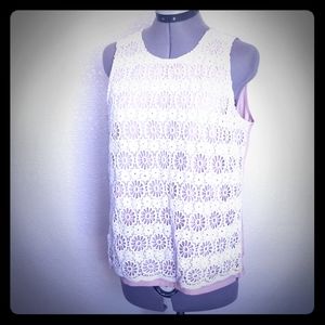 NWOT Loft Crochet Sleeveless Blouse Size 6